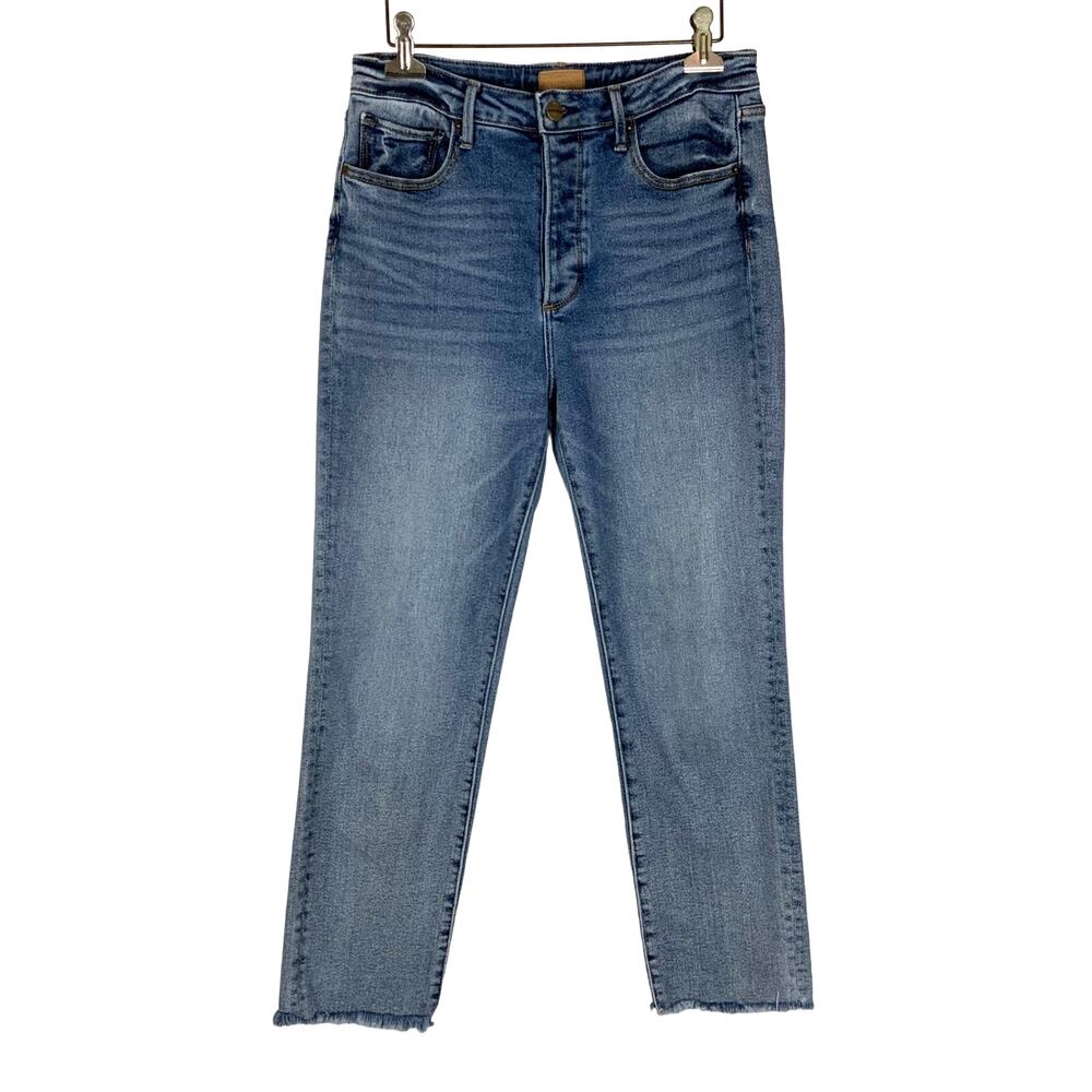 DRIFTWOOD MEG Straight Ankle Raw Hem Jean Med Blue Wash Women's Size 27